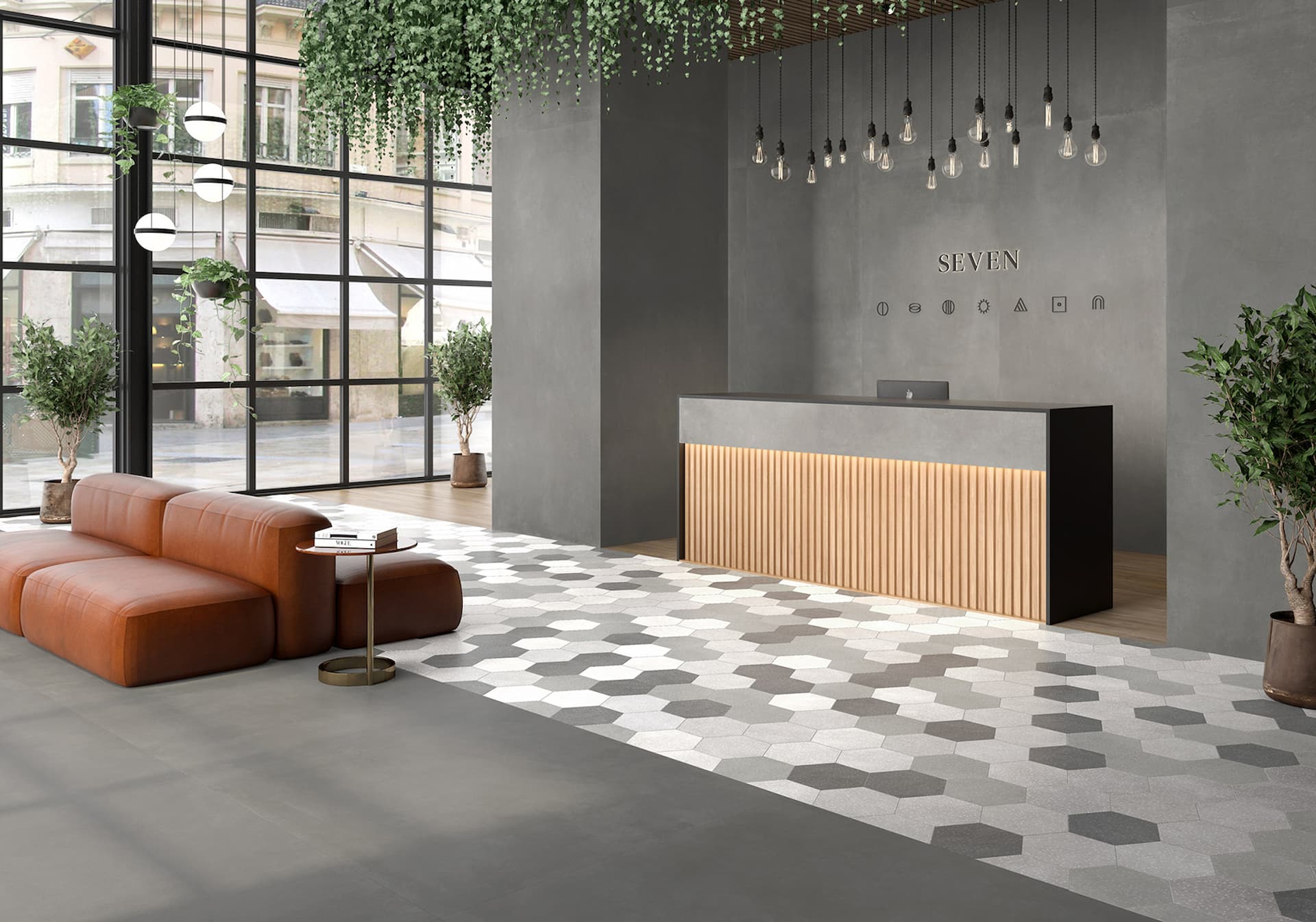 Small Hexa-Tiles Livingroom area