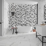 Bathroom-with-white-marbled-tiles-on-floor-and-walls