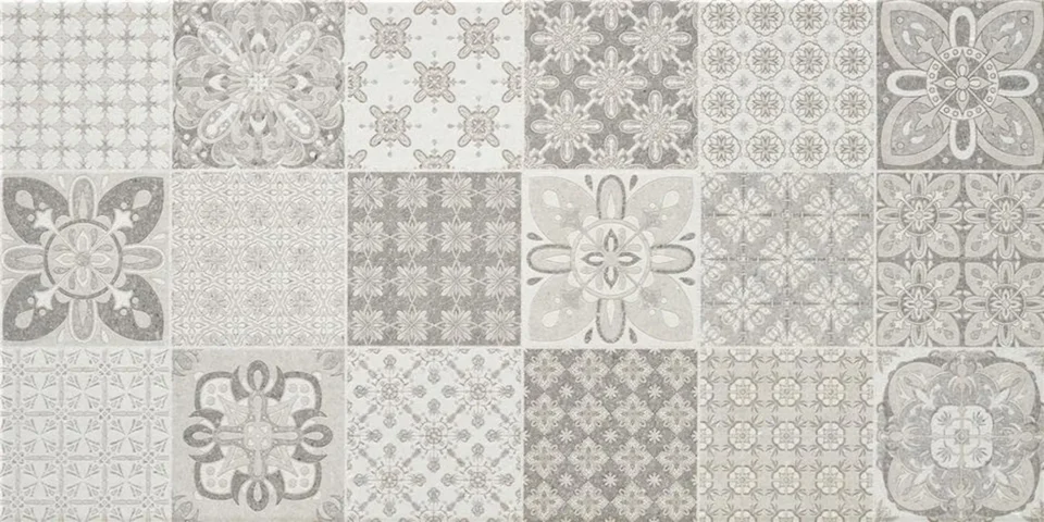 Creme colored mate tile with flower designs